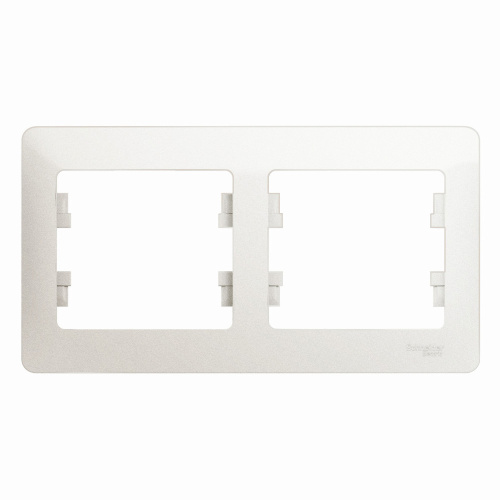 Рамка 2-постовая горизонтальная, ПЕРЛАМУТР GLOSSA