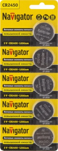 Элемент питания Navigator 94766NBT-CR2450-BP5