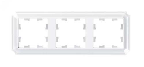 Рамка 3-постовая, универсальная, БЕЛЫЙ ATLASDESIGN ANTIQUE