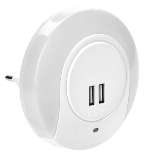 Светильник-ночник светодиодный 001 круг с USB разъемом и датчиком освещенности 220В IEK