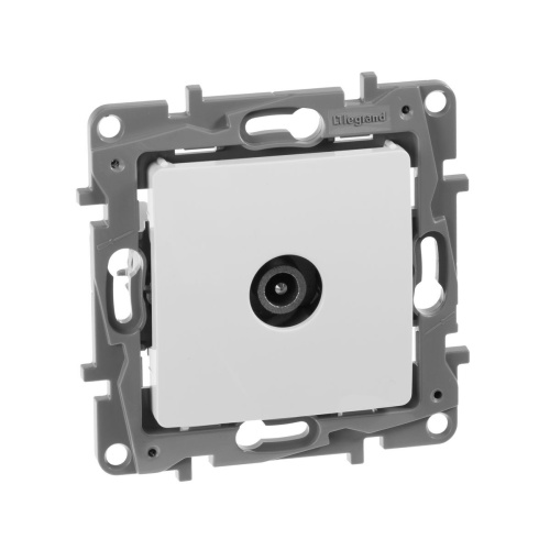 Розетка TV проходная белый ETIKA