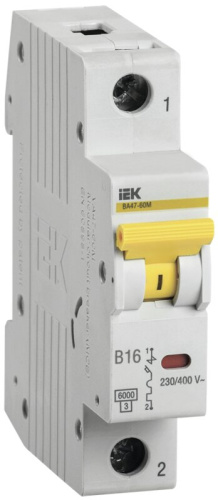 Автоматический выключатель ВА47-60M 1P B 16А 6кА KARAT IEK