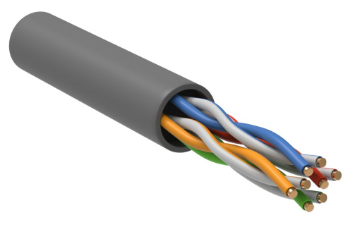 Витая пара U/UTP кат.5E 24AWG 4 пары LSZH 1м серый (305м) РФ GENERICA