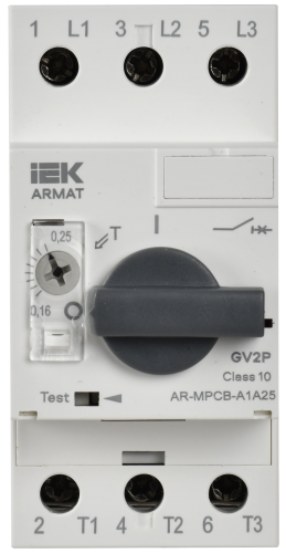 Автоматический выключатель защиты двигателя A1 GV2P 0,16-0,25А ARMAT IEK