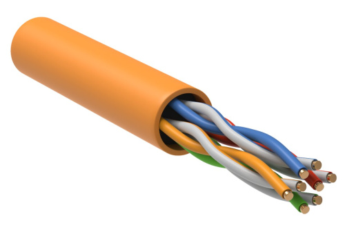 Витая пара U/UTP кат.5E 4х2х24AWG solid LSZH нг(А)-HF оранжевый (305м) ITK