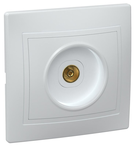 Розетка 1-местная TV РТВ10-КБ белый KVARTA GENERICA