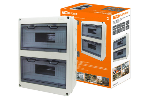 Бокс ЩРН-П-24 модулей навесной пластик IP65 TDM SQ0908-0006