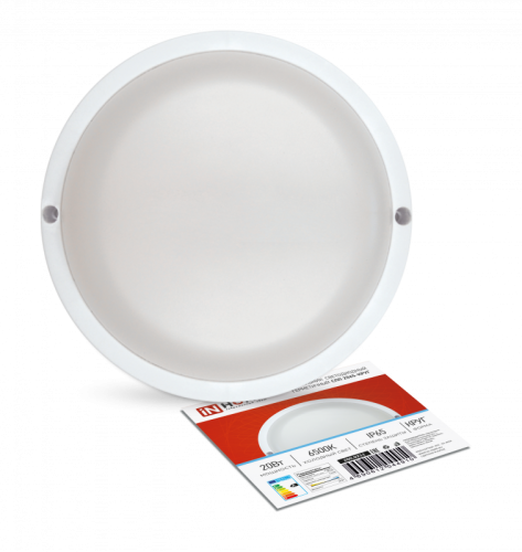 Светильник светодиодный герметичный СПП 2065-КРУГ 20Вт 6500К 1800Лм IP65 155мм IN HOME