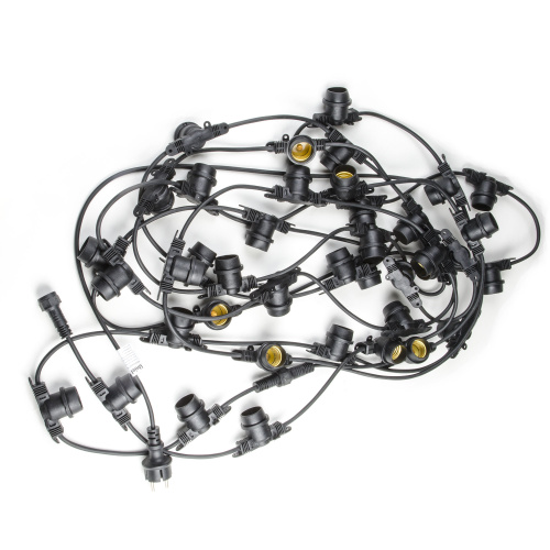 Гирлянда Белт-Лайт, 20м + 1,5м сетевой шнур. 80 патронов E27, шаг 25см. Чёрная. TM Uniel.