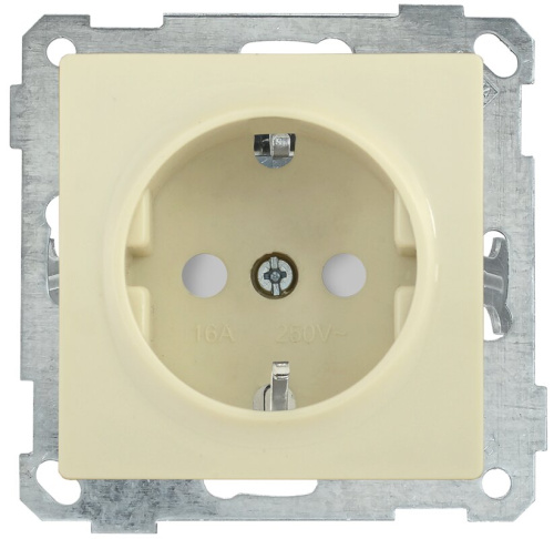 Розетка с з/к с з/ш 16А BOLERO кремовый IEK РС14-1-0-Б