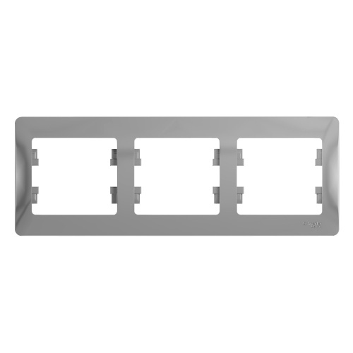 Рамка 3-постовая горизонтальная, АЛЮМИНИЙ GLOSSA