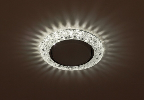 Светильник встраиваемый cо светодиодной подсветкой ЭРА DK LD25 SL/WH под лампу GX53 прозрачный