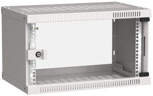 Шкаф настенный LINEA WE 6U 550х350мм дверь стекло серый ITK