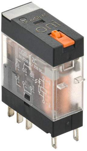 Реле общего назначения OGR-1 2C 220В AC со светодиодом и тестовой кнопкой ONI