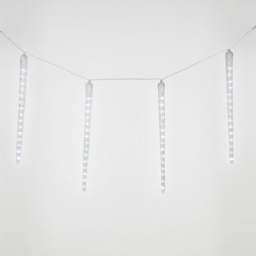 Занавес светодиодный фигурный «Сосульки», соединяемый, 2,7х0,42м. 10 подвесов. Белый свет. 