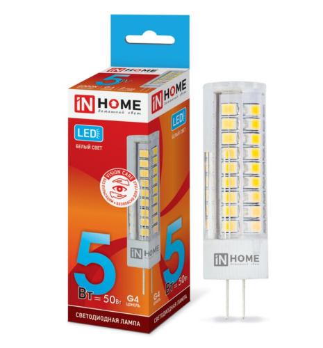Лампа светодиодная LED-JC-VC 5Вт 12В G4 4000К 450Лм ASD IN HOME