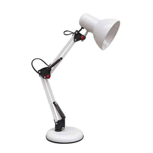 Светильник настольный под лампу на основании + струбцина СНО 15Б-E27 230В БЕЛЫЙ IN HOME