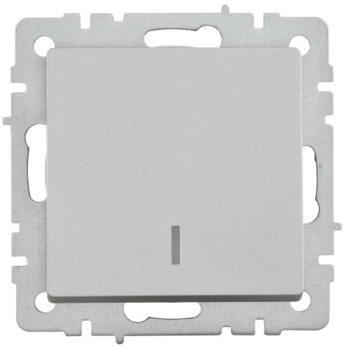 Выключатель 1-клавишный с индикацией 10А ВС10-1-1-БрА алюминий BRITE IEK