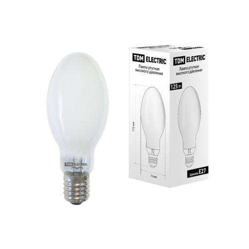 Лампа ртутная высокого давления ДРЛ 125 Вт Е27 TDM