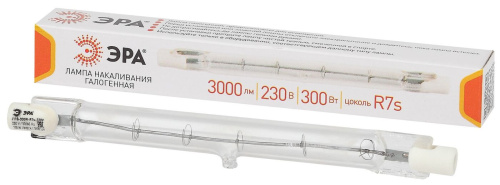 Лампа галогенная ЭРА J118-300W-R7s-230V R7s 300Вт трубка теплый белый свет