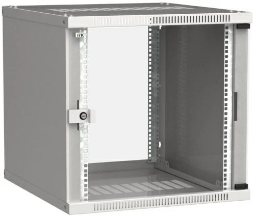 Шкаф LINEA WE 9U 600x600мм дверь стекло серый ITK