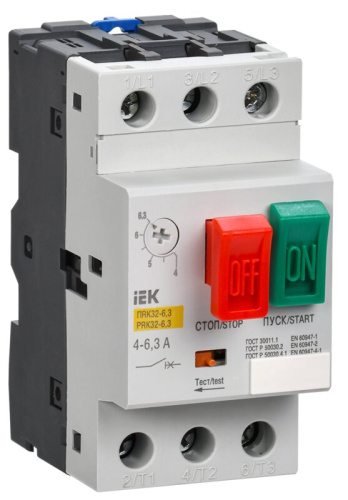 Пускатель ПРК32-6,3 In=6,3А Ir=4-6,3А Ue 660В MASTER IEK