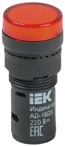 Лампа AD16DS(LED)матрица d16мм красный 230В AC/DC IEK
