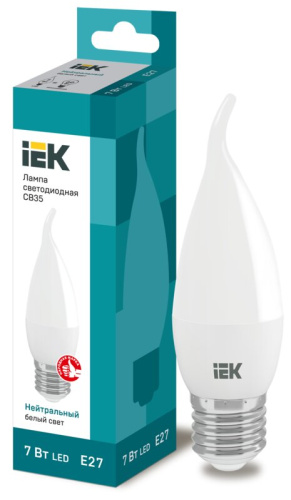 Лампа светодиодная ECO CB35 свеча на ветру 7Вт 230В 4000К E27 IEK