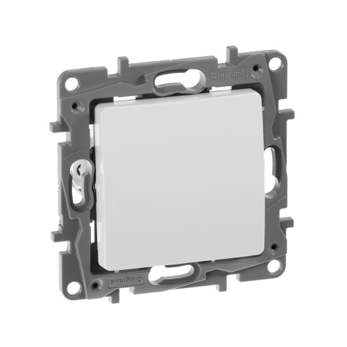 Выключатель 1-клавишный схема 1 10АХ безвинтовые зажимы белый ETIKA