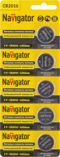 Элемент питания Navigator 94763NBT-CR2016-BP5