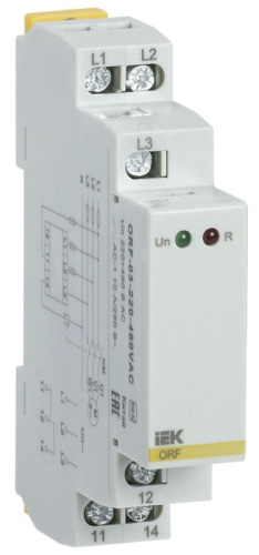 Реле контроля фаз ORF-03 трехфазное 220-460В AC IEK