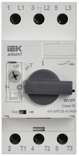 Автоматический выключатель защиты двигателя A1 GV2P 0,4-0,63А ARMAT IEK