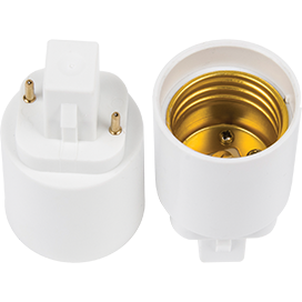 Переходник с цоколя G24d на Е27 белый Ecola base