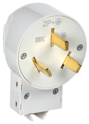 Вилка разборная для плиты с заземлением 32А белая Впл10-К IEK