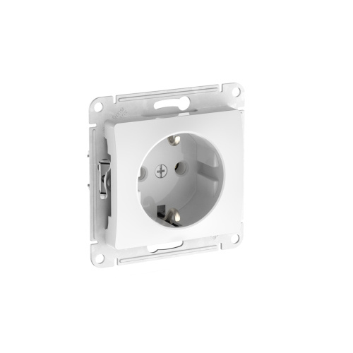 Розетка с заземлением, 16А, быстрозажим.клем, БЕЛЫЙ GLOSSA
