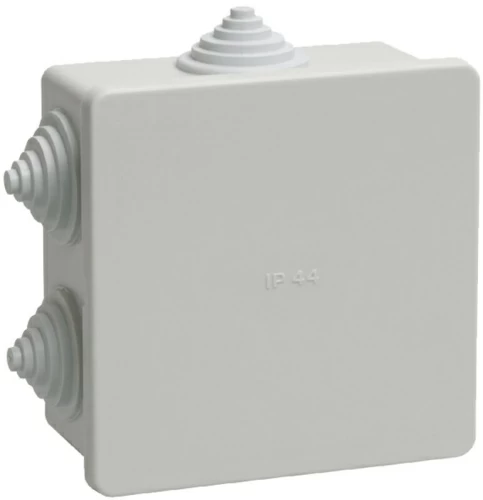 Коробка КМ41235 распаячная для о/п 85х85х40 мм IP44 (RAL7035, 6 гермовводов)