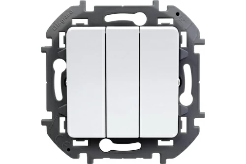 Выключатель трехклавишный - INSPIRIA - 20 AX - 250 В~ - белый