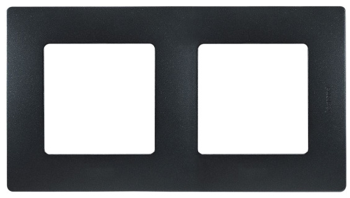 Рамка 2-местная антрацит ETIKA