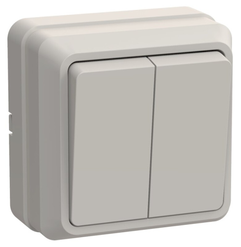 Выключатель 2-клавишный для открытой установки 10А ВС20-2-0-ОКм кремовый OKTAVA GENERICA