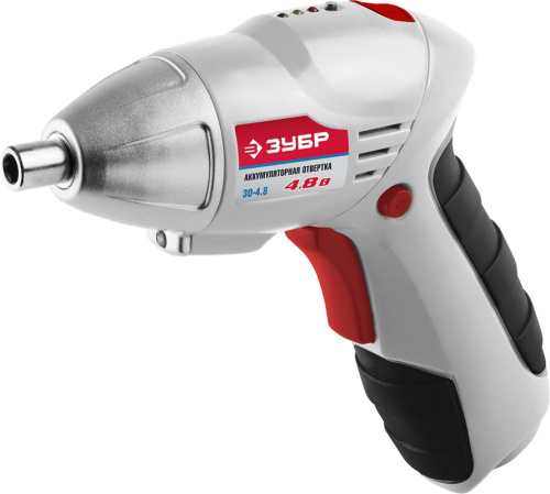 Отвертка аккум ЗУБР реверс,2 полож.корпуса,подсветка,регул. момента,набор из бит и сверл,Литий-ион 1
