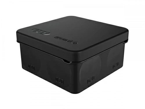 Коробка распред.о/п, 2К, HF, УФ 80х80х40мм IP67 (60 шт) цвет-черный 42435-05