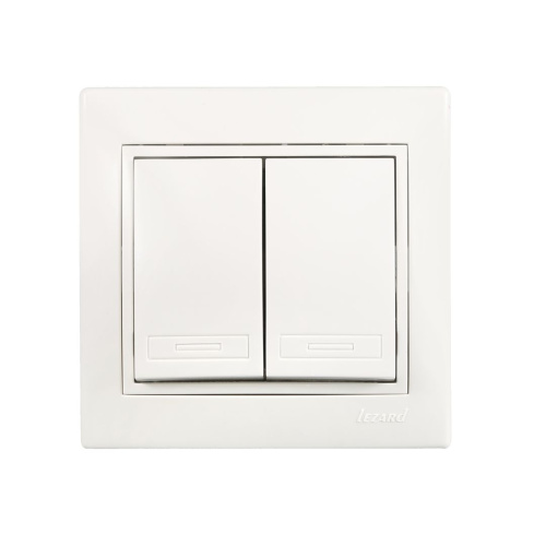 Выключатель двойной кремовый MIRA