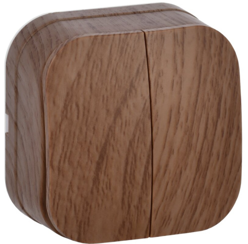 Выключатель 2-клавишный для открытой установки 10А ВС20-2-0-ХД дуб GLORY IEK