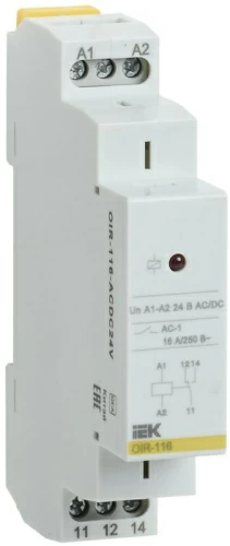Промежут. реле.OIR 1 конт (16А). 24 В AC/DC IEK