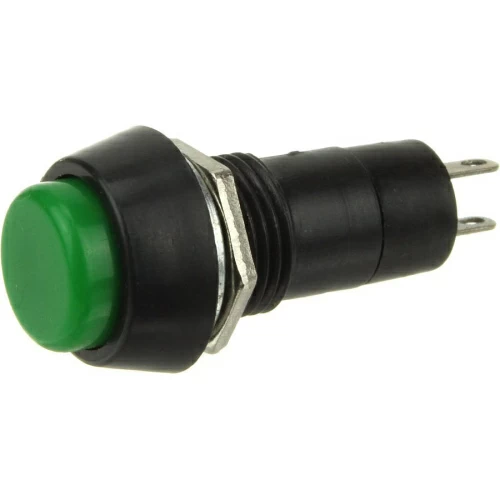 Кнопка 10 мм круглая, зеленая Б/Фикс