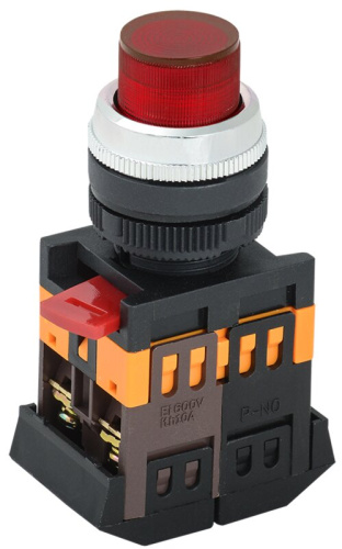 Кнопка ABLFP-22 красная d22мм неон/240В NO+NC GENERICA