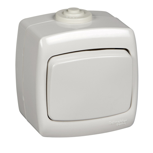 Переключатель О/У 1-клавишный 6А, 250В, IP44 БЕЛЫЙ РОНДО