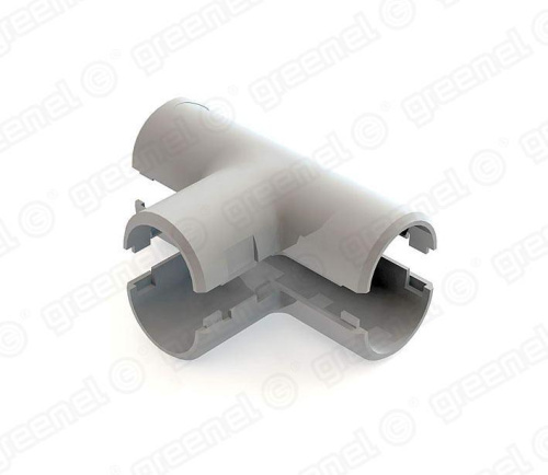 Тройник разъемный D16 для жесткой трубы цвет серый RAL 7035