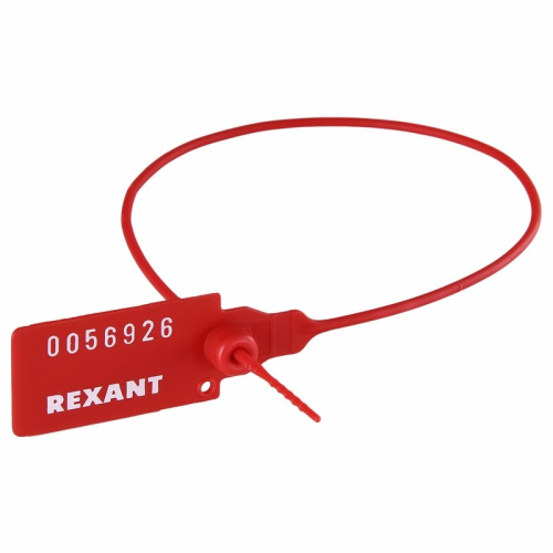 Пломба пластиковая, номерная, 320мм красная Rexant