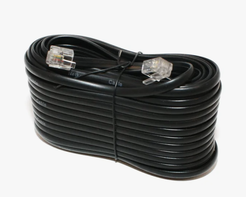 Шнур телефон-линия 10м (черный) 4-х жильный
